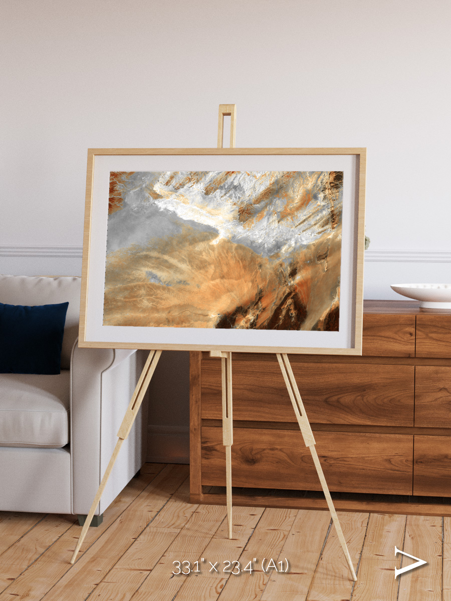 Etched Sands, Algerian Sahara Framed & Mounted Print