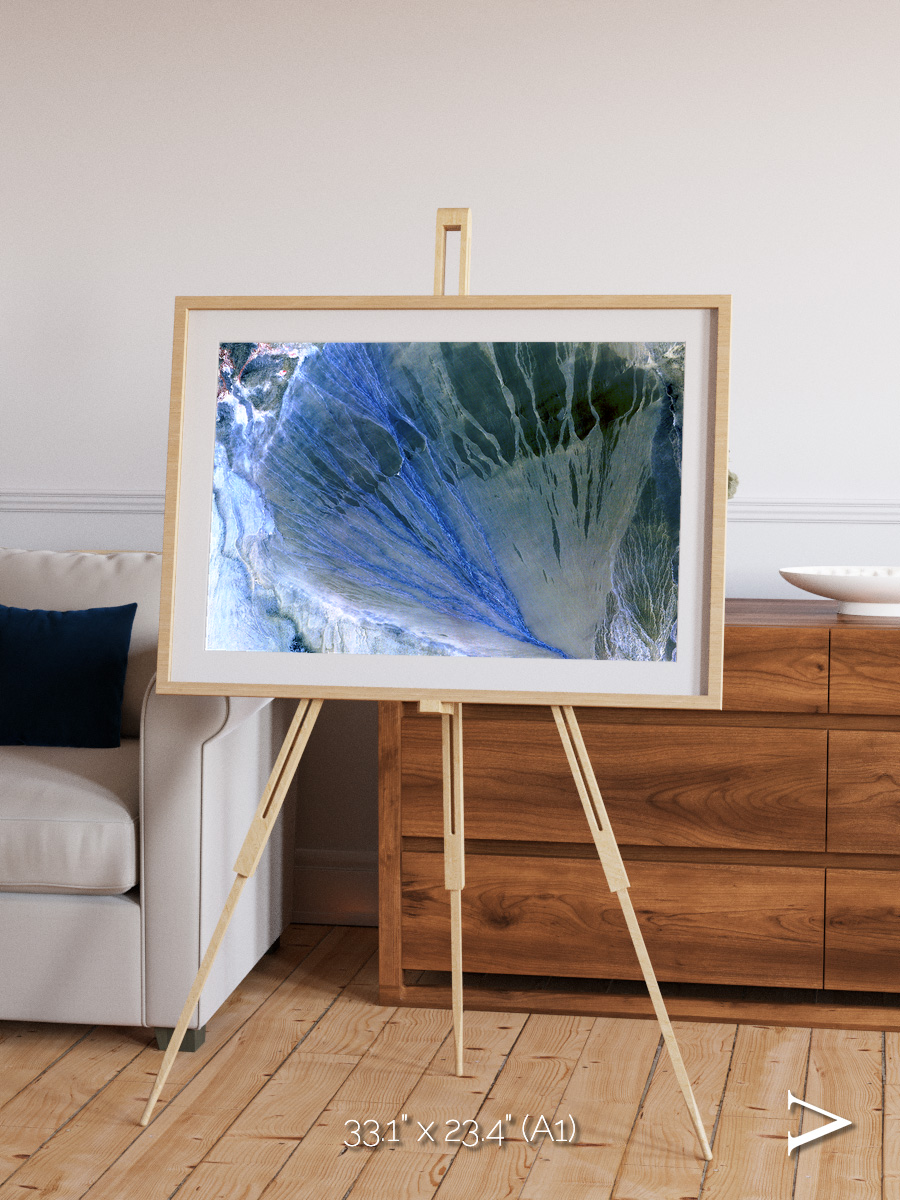 Sunlit Dunes, Alluvial Fan Framed & Mounted Print