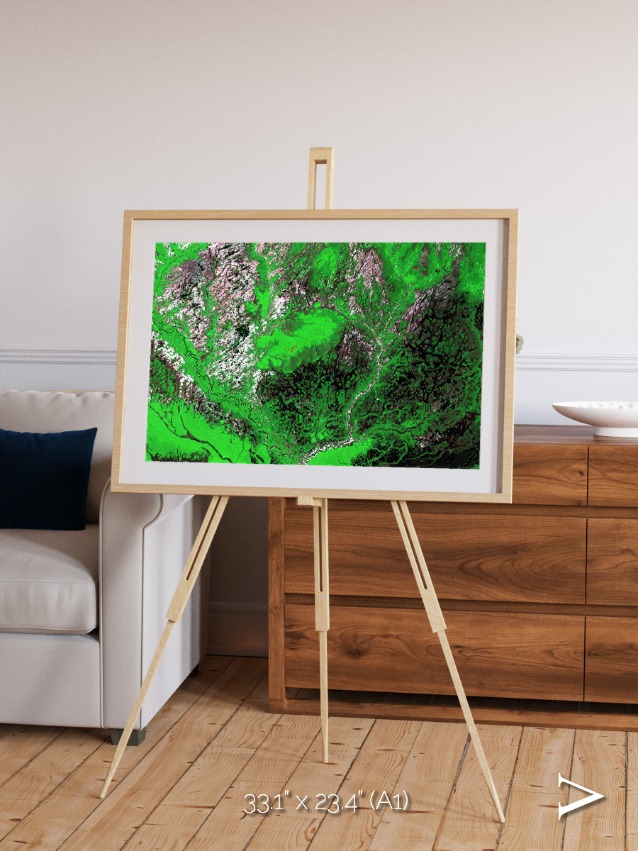 Ribbon River, Araca River Framed & Mounted Print