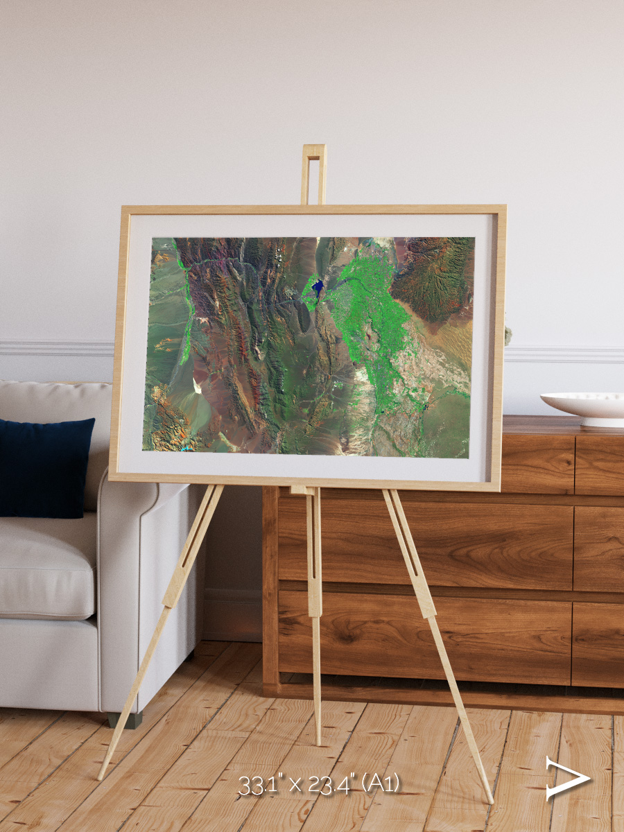 Channel Lines, Barreal Blanco Framed & Mounted Print