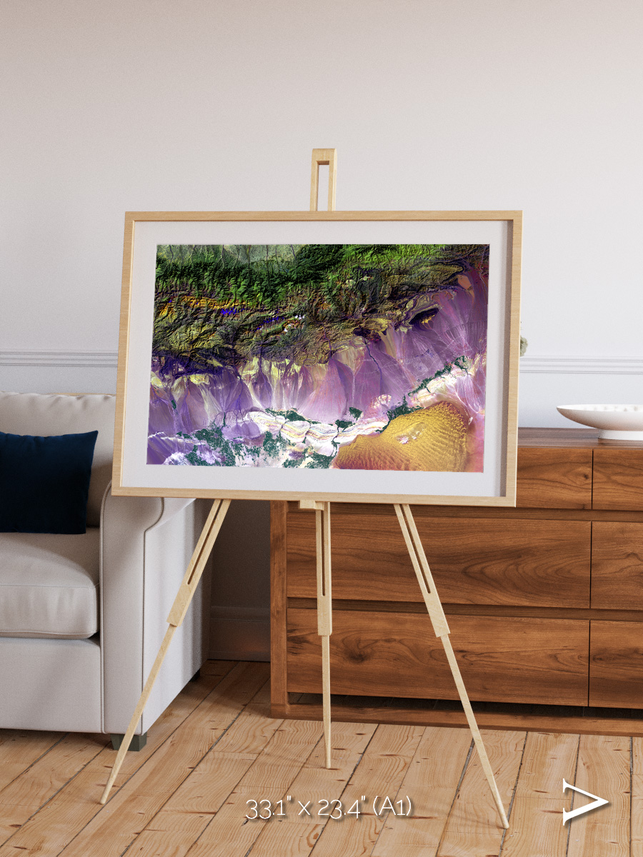 Saline Patterns, Bogda Mountains Framed & Mounted Print