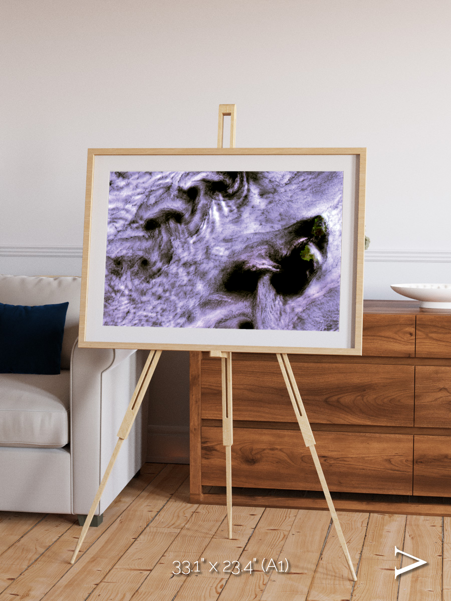 Vortices over Broutona, Kuril Islands Framed & Mounted Print