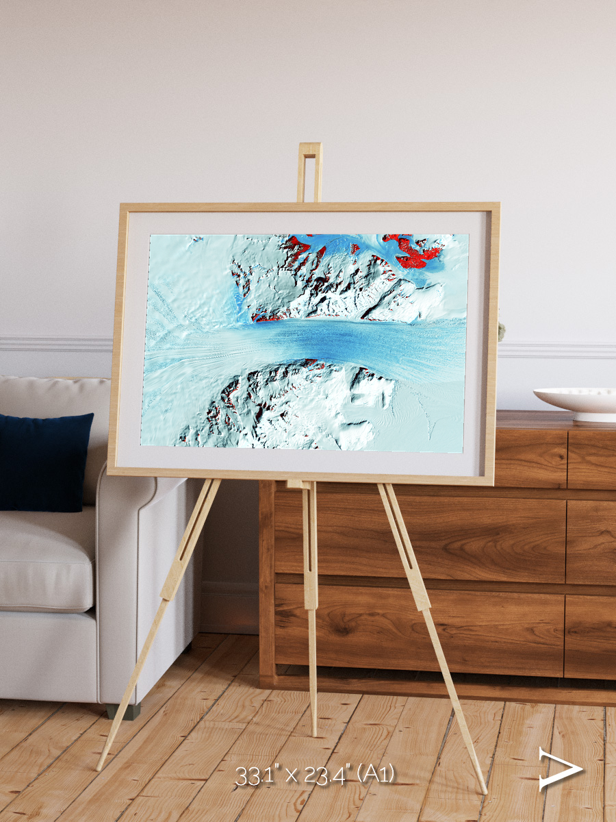 River of Ice, Byrd Glacier Framed & Mounted Print