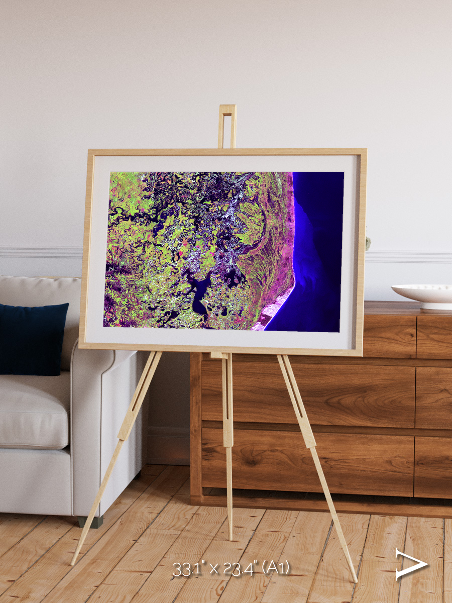 Wetland Mosaic, Cabo San Antonio Framed & Mounted Print