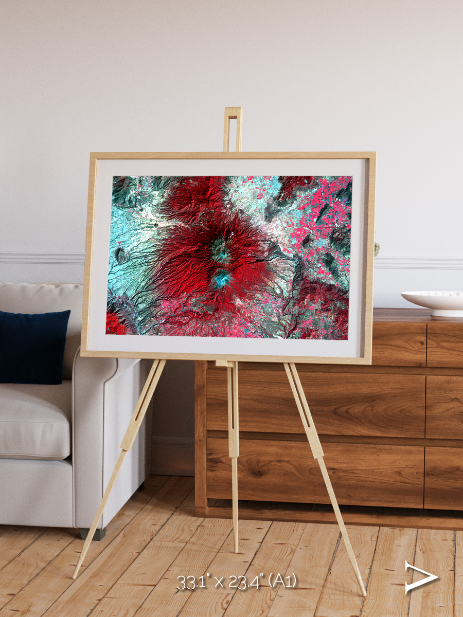 Lava Lines, Colima Volcano Framed & Mounted Print