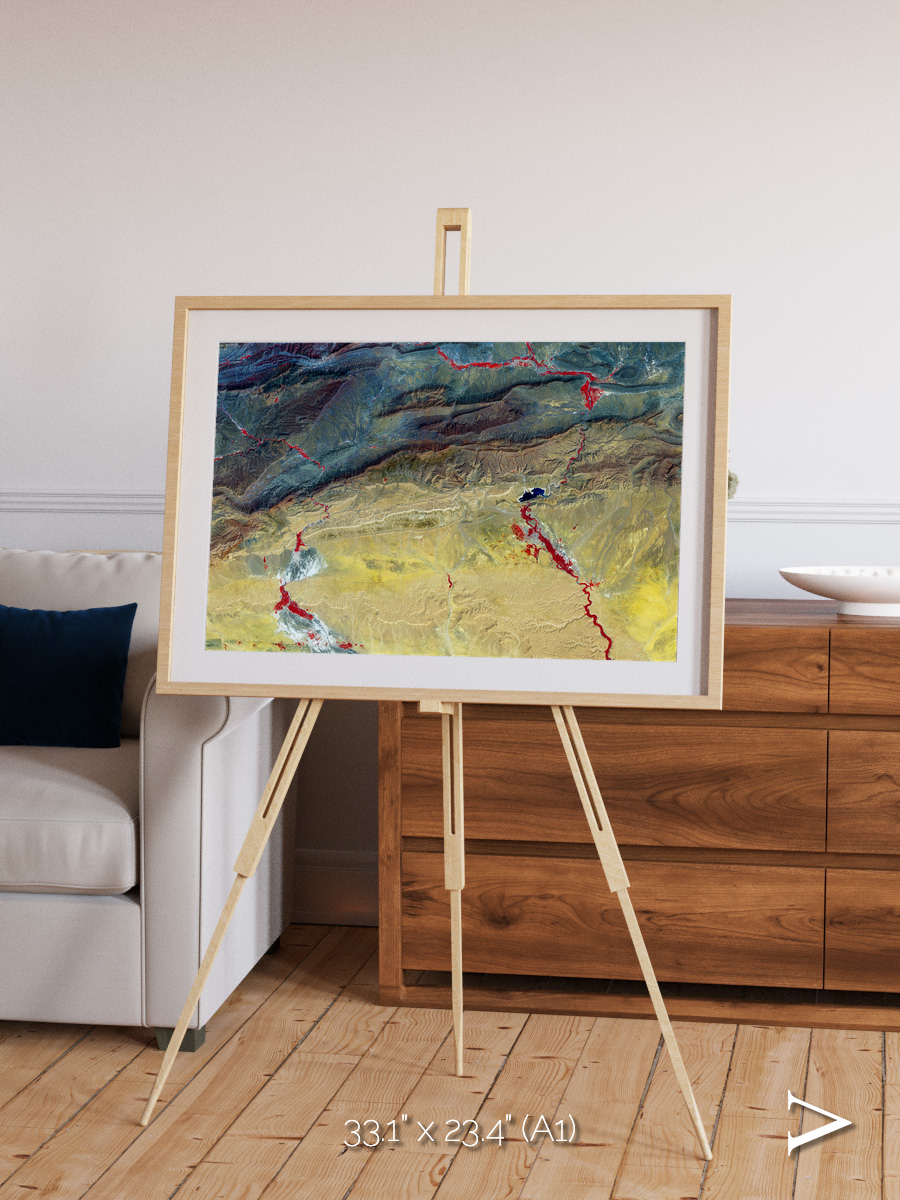 Crimson Veins, Atlas Mountains Framed & Mounted Print