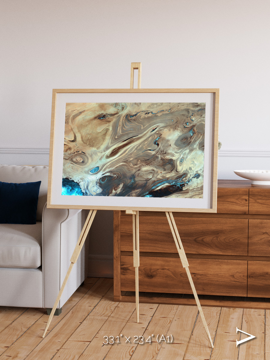 Saline Patterns, Dasht-e Kevir Framed & Mounted Print