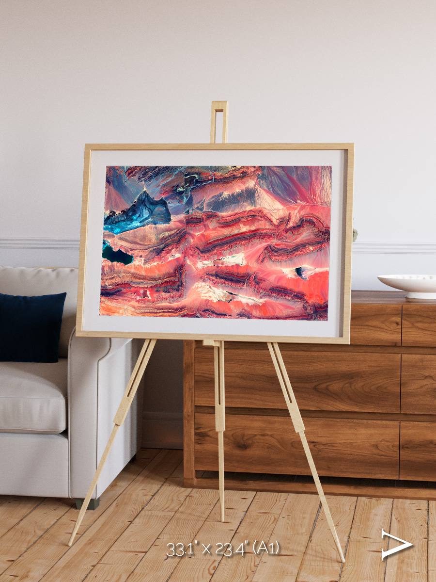 Fractured Earth, Western China Framed & Mounted Print