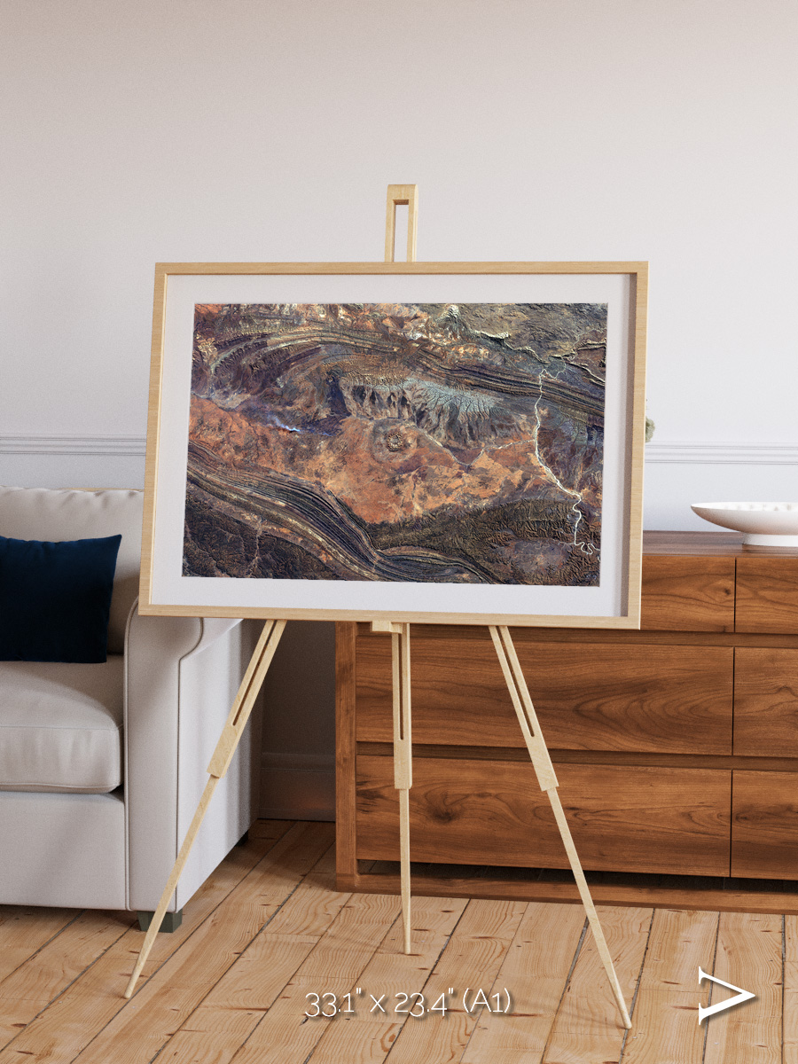 Volcanic Palette, Gosses Bluff Framed & Mounted Print