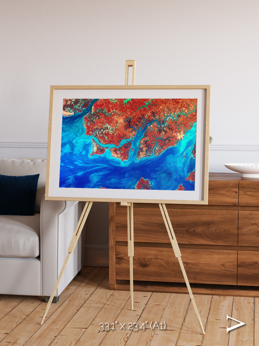 River and Plain, Guinea-Bissau Framed & Mounted Print