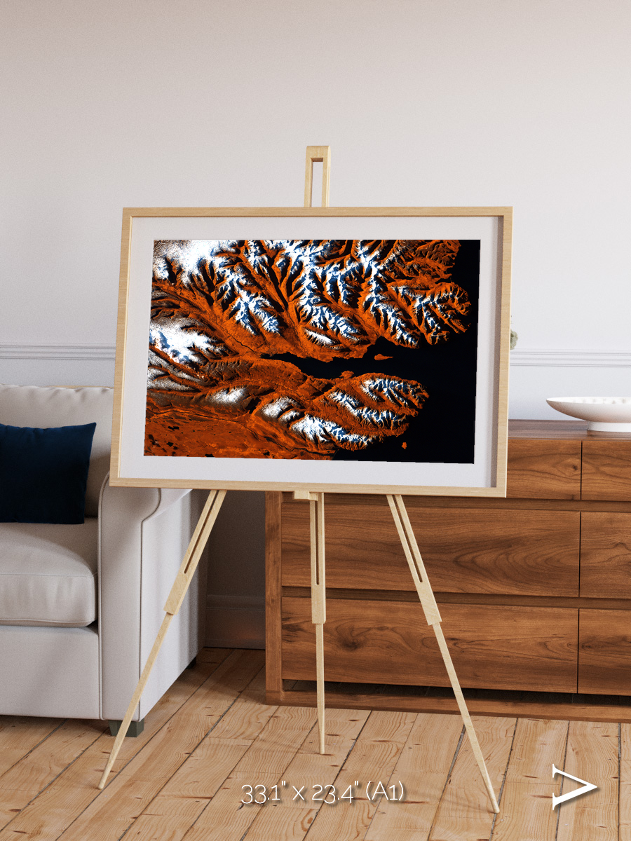 Striped Coast, Eyjafjörður Framed & Mounted Print