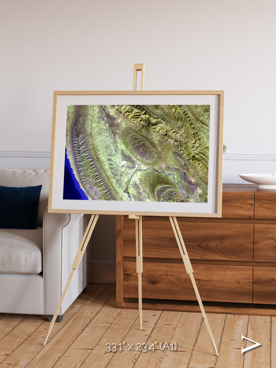 Channel Lines, Konari Iran Framed & Mounted Print