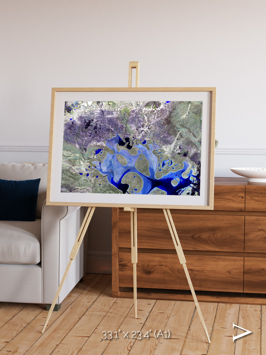 Lake Lines, Lake Carnegie Framed & Mounted Print