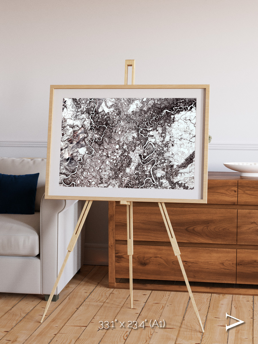 River Threads, Mayn River Framed & Mounted Print