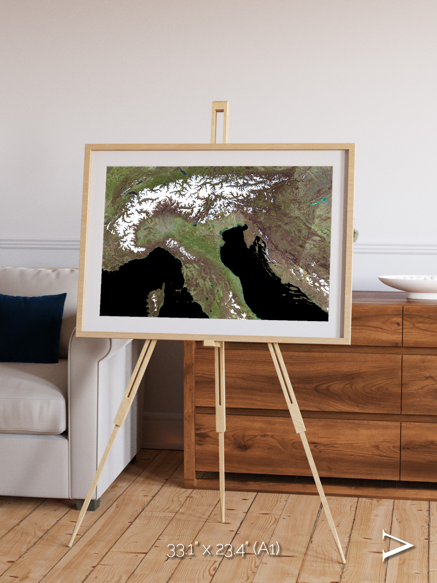 Tidal Patterns, Mediterranean Sea Framed & Mounted Print