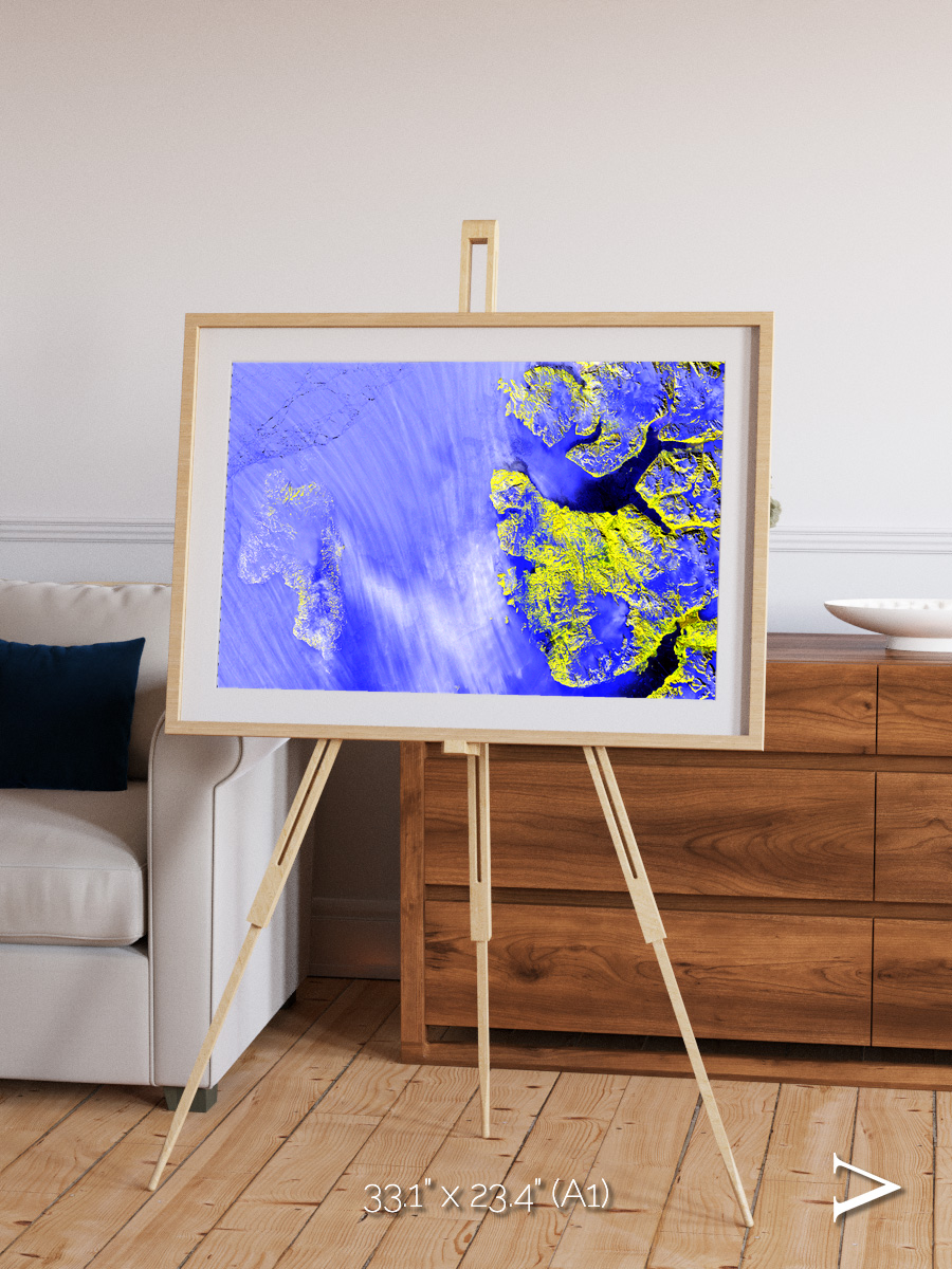 Islands in Snow, High Arctic Framed & Mounted Print