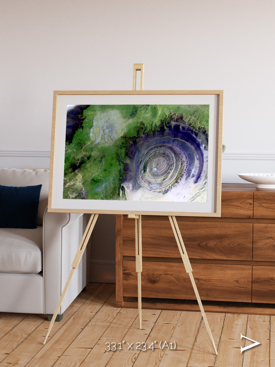 Dormant Giants, Richat Structure Framed & Mounted Print