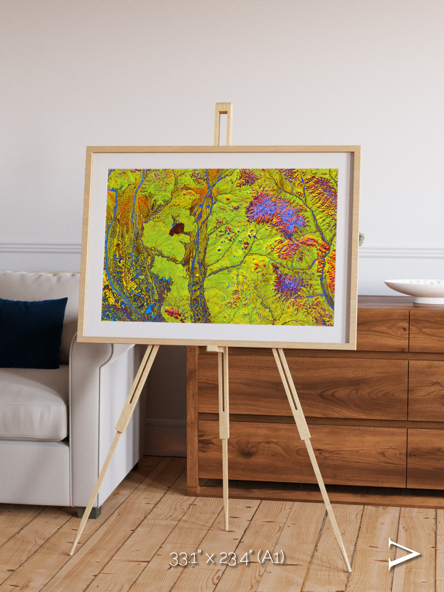 Glacial Ribbons, Chaunskaya Bay Framed & Mounted Print