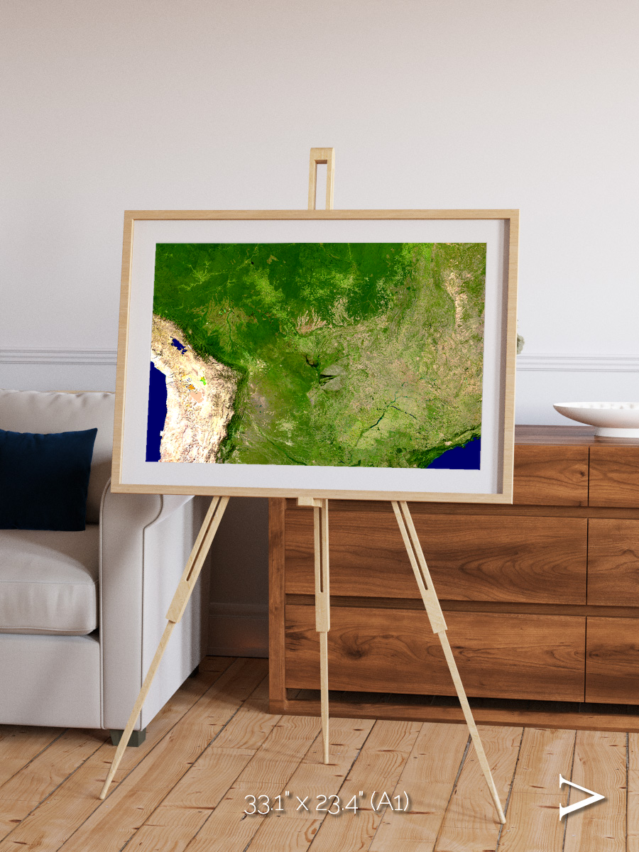 Ribbon River, South America Framed & Mounted Print