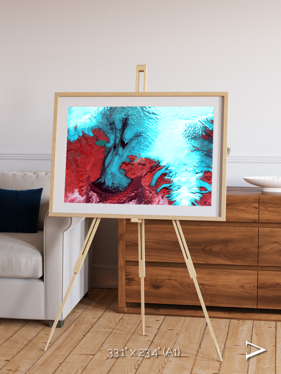 Polar Flow, Vatnajokull Glacier Ice Cap Framed & Mounted Print