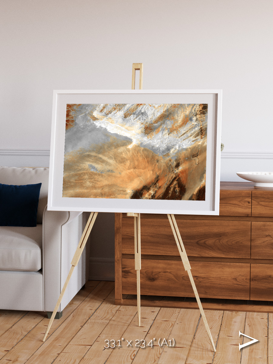 Etched Sands, Algerian Sahara Framed & Mounted Print