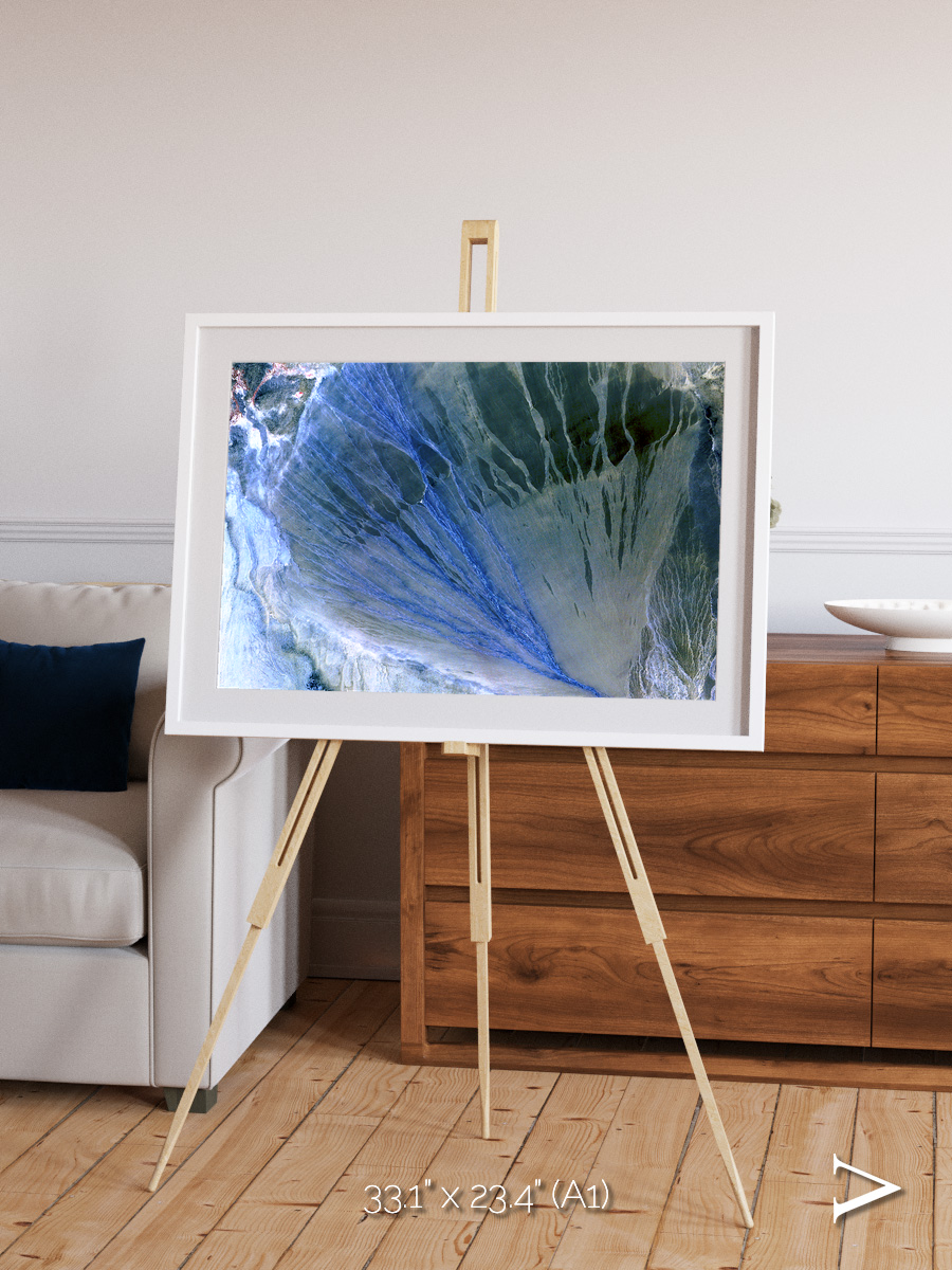 Sunlit Dunes, Alluvial Fan Framed & Mounted Print