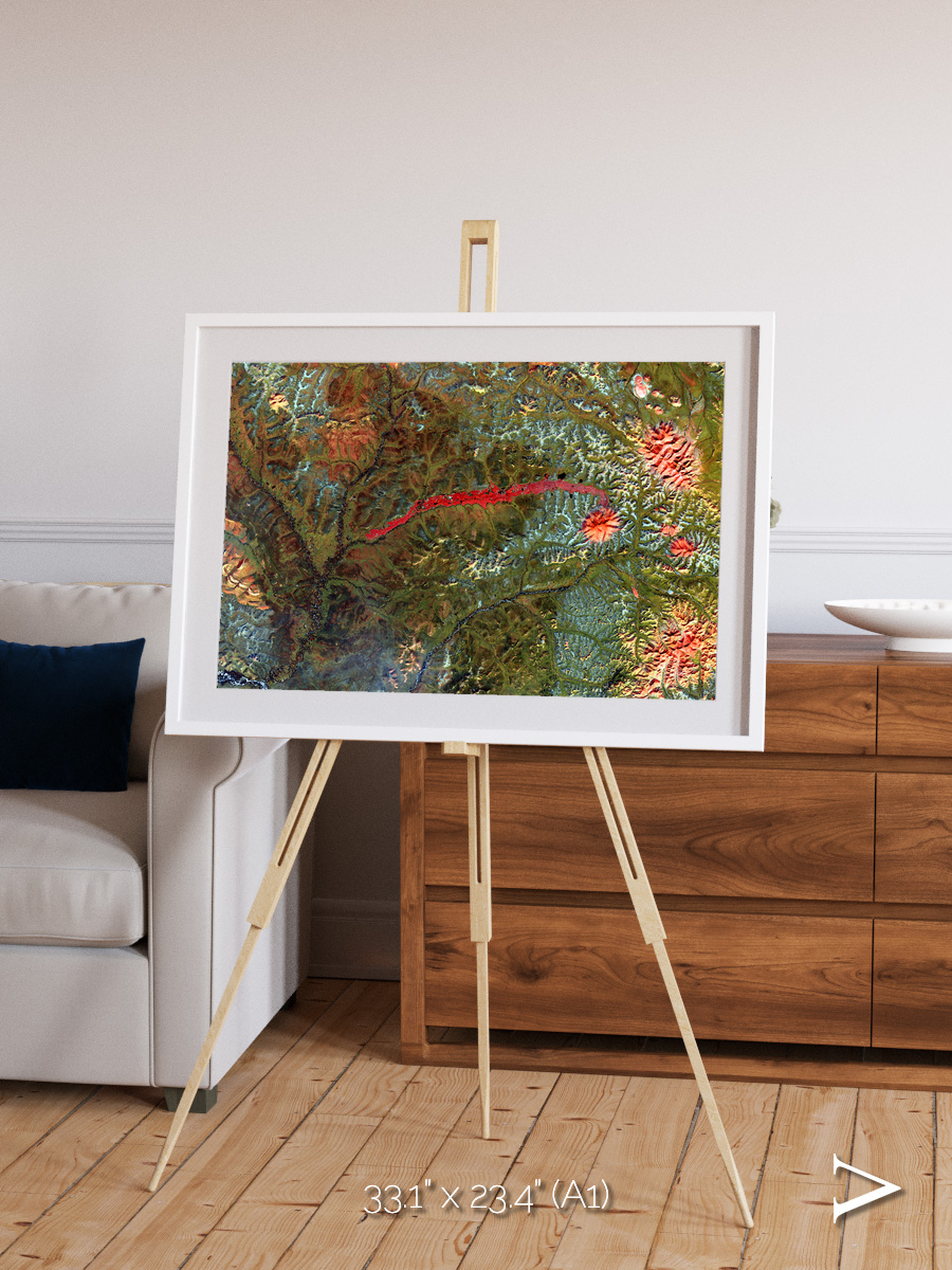 Ash and Stone, Anyuyskiy Volcano Framed & Mounted Print