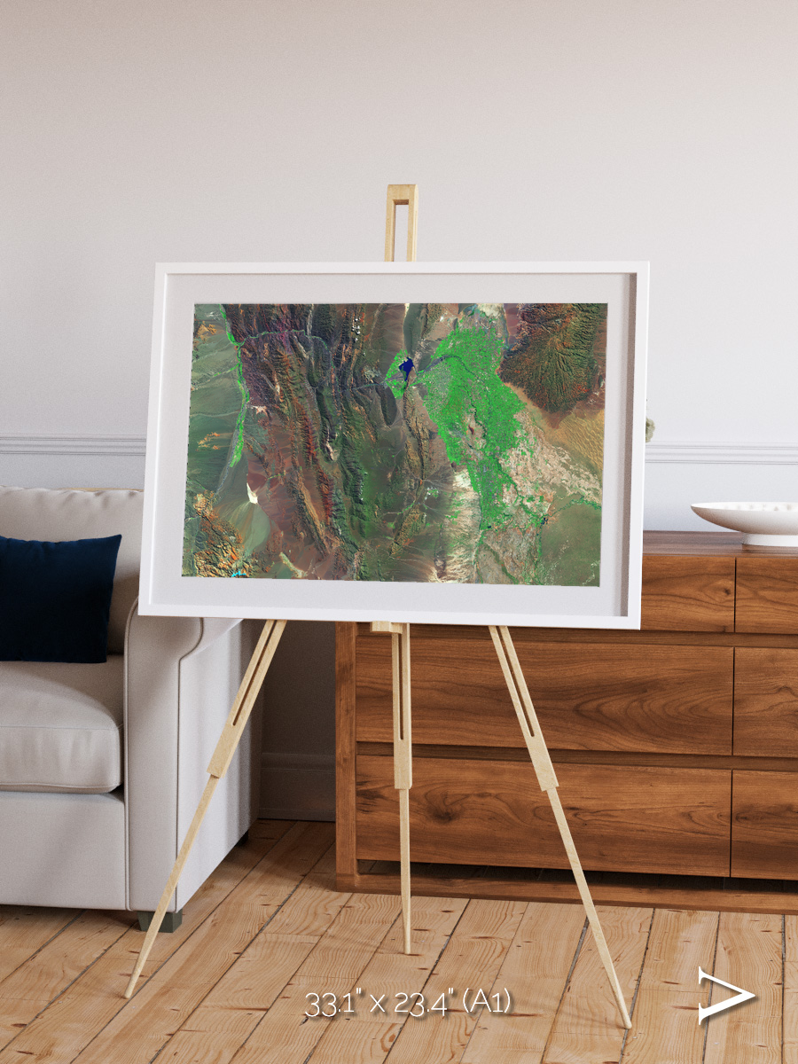 Channel Lines, Barreal Blanco Framed & Mounted Print