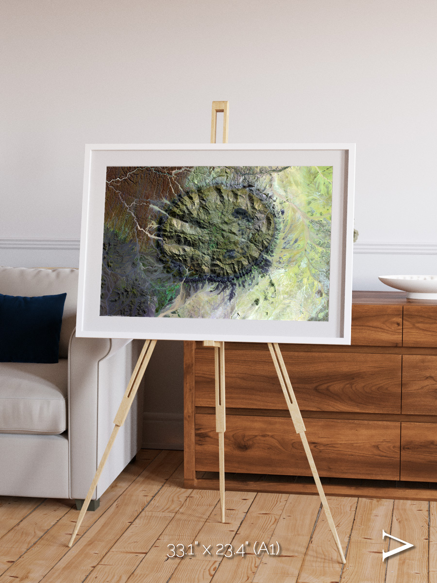 Windwritten Dunes, Brandberg Massif Framed & Mounted Print