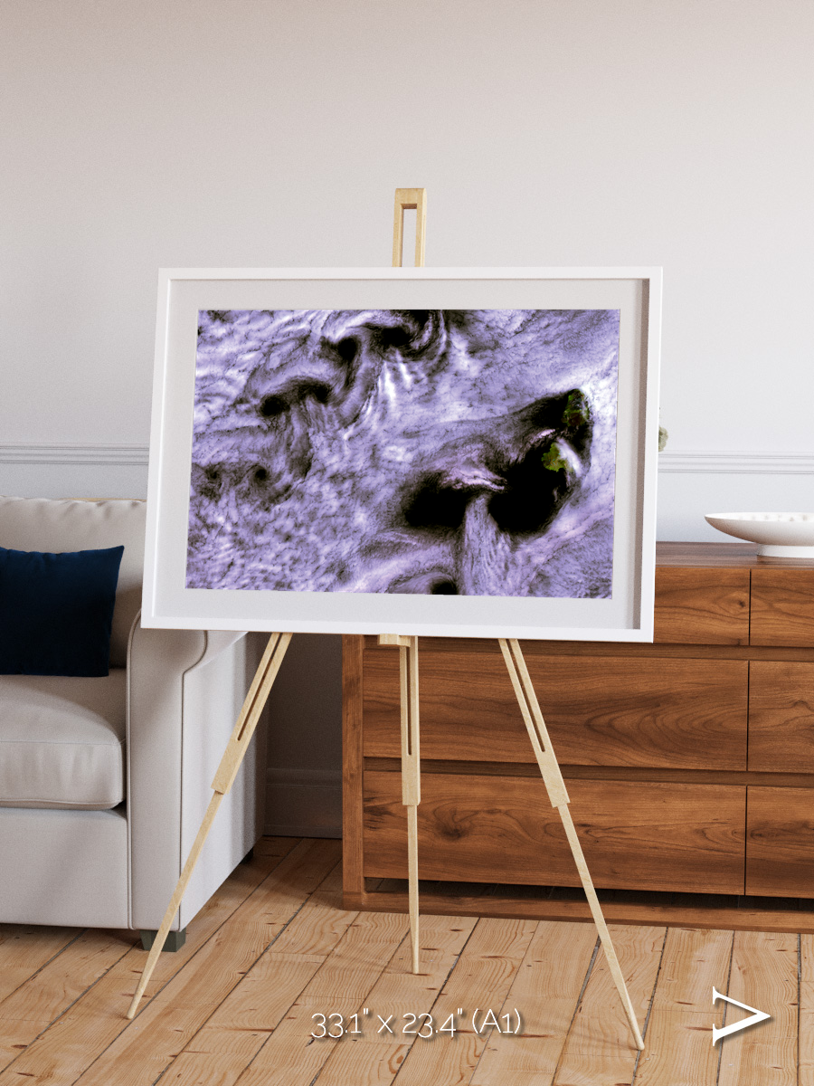 Vortices over Broutona, Kuril Islands Framed & Mounted Print