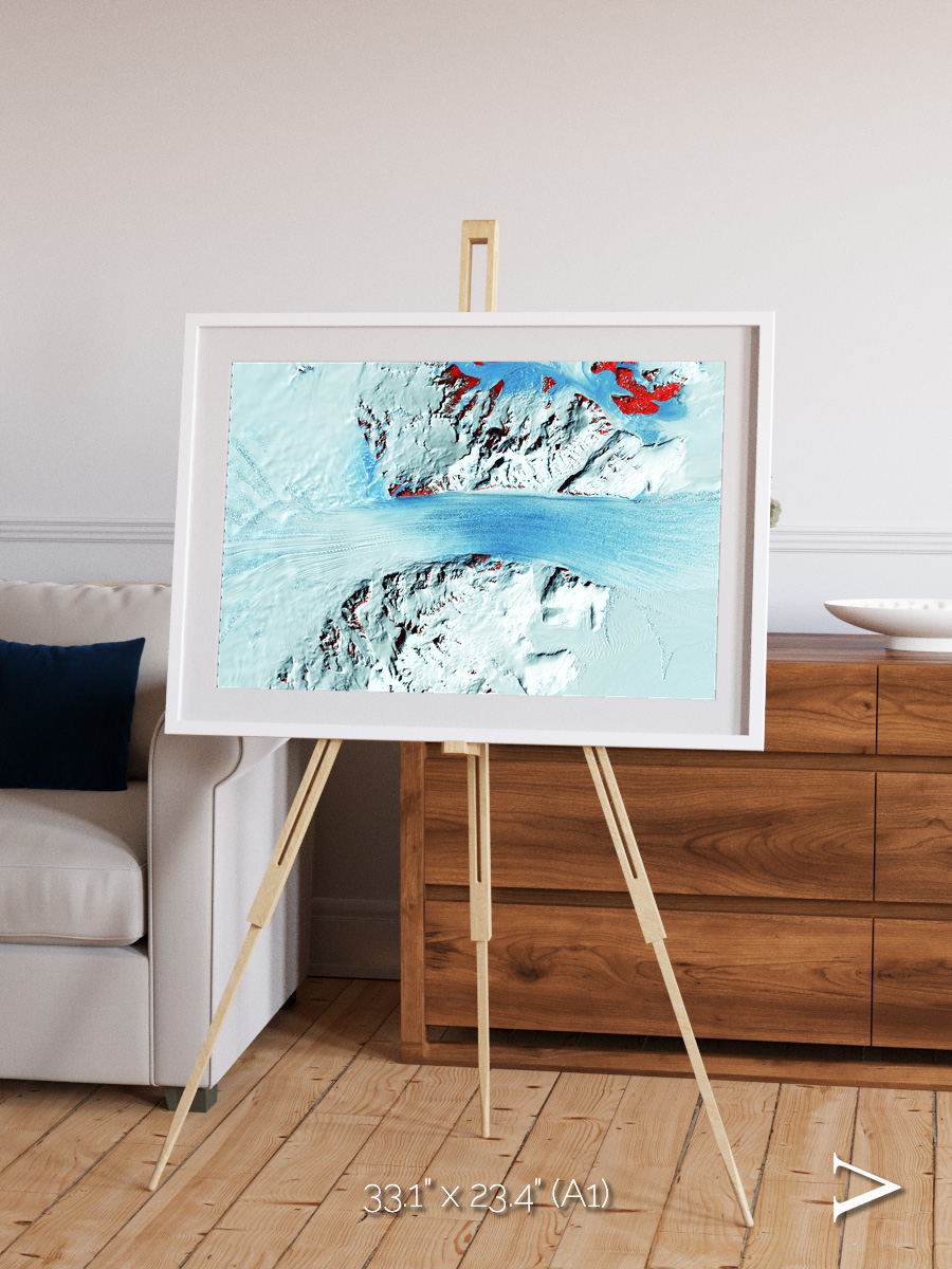 River of Ice, Byrd Glacier Framed & Mounted Print