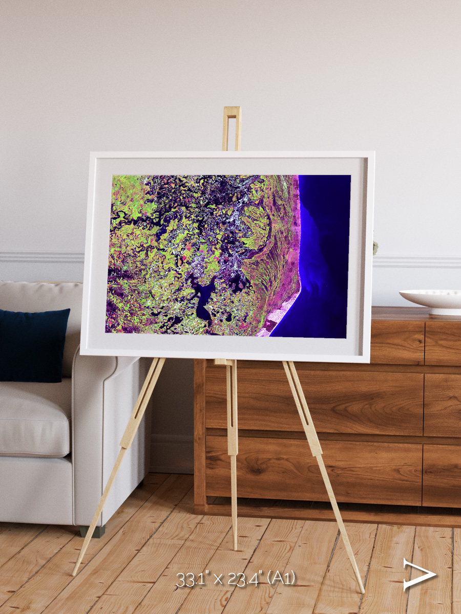 Wetland Mosaic, Cabo San Antonio Framed & Mounted Print