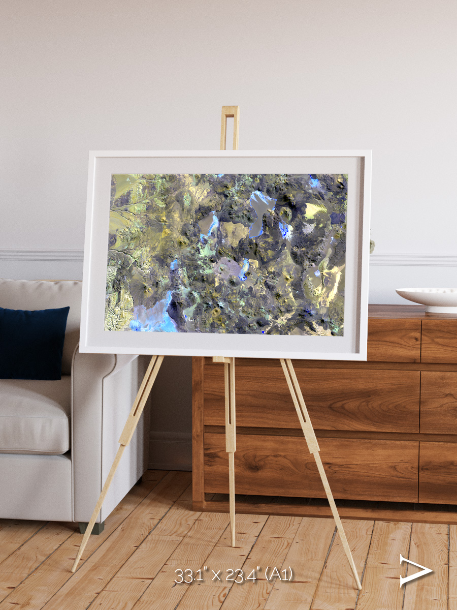 Lava Lines, Chilean Volcanoes Framed & Mounted Print