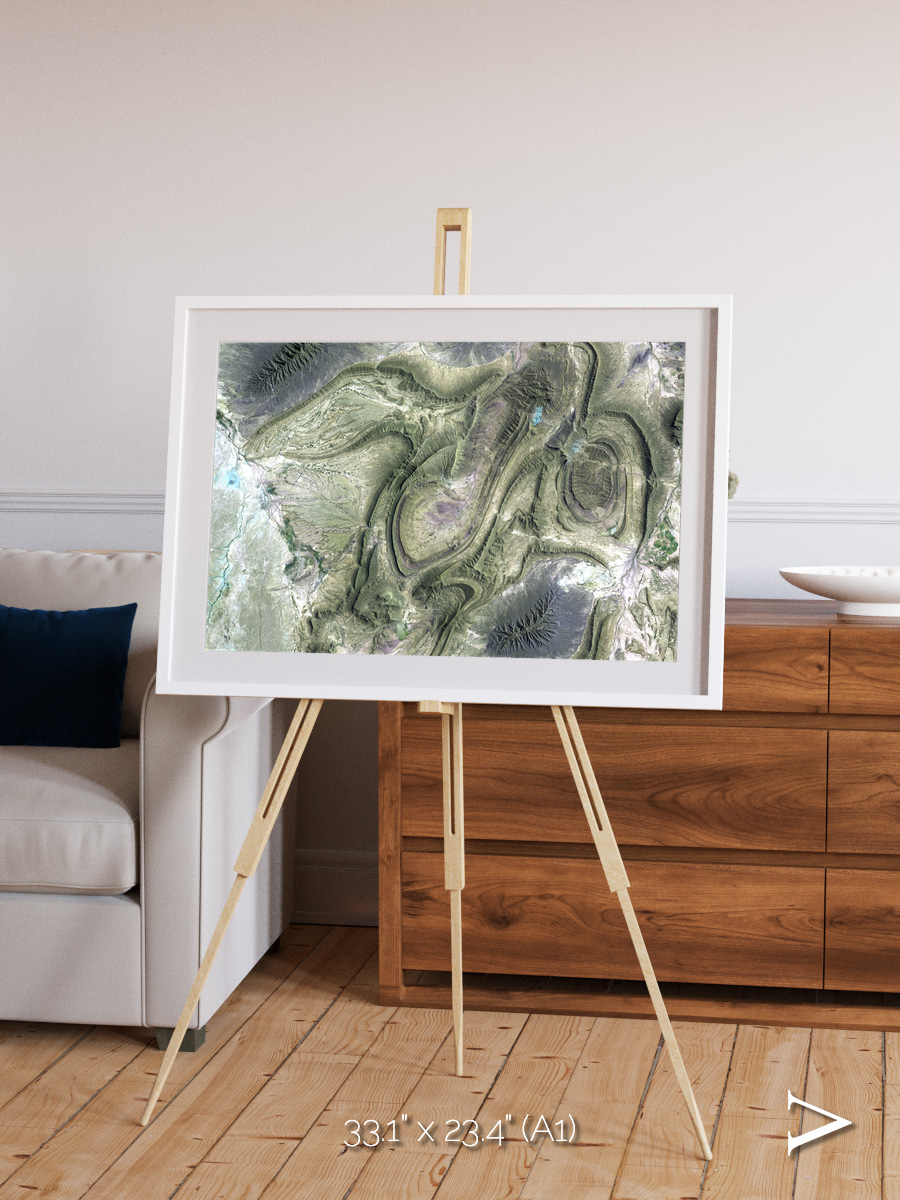 Rugged Relief, Coahuila Mexico Framed & Mounted Print