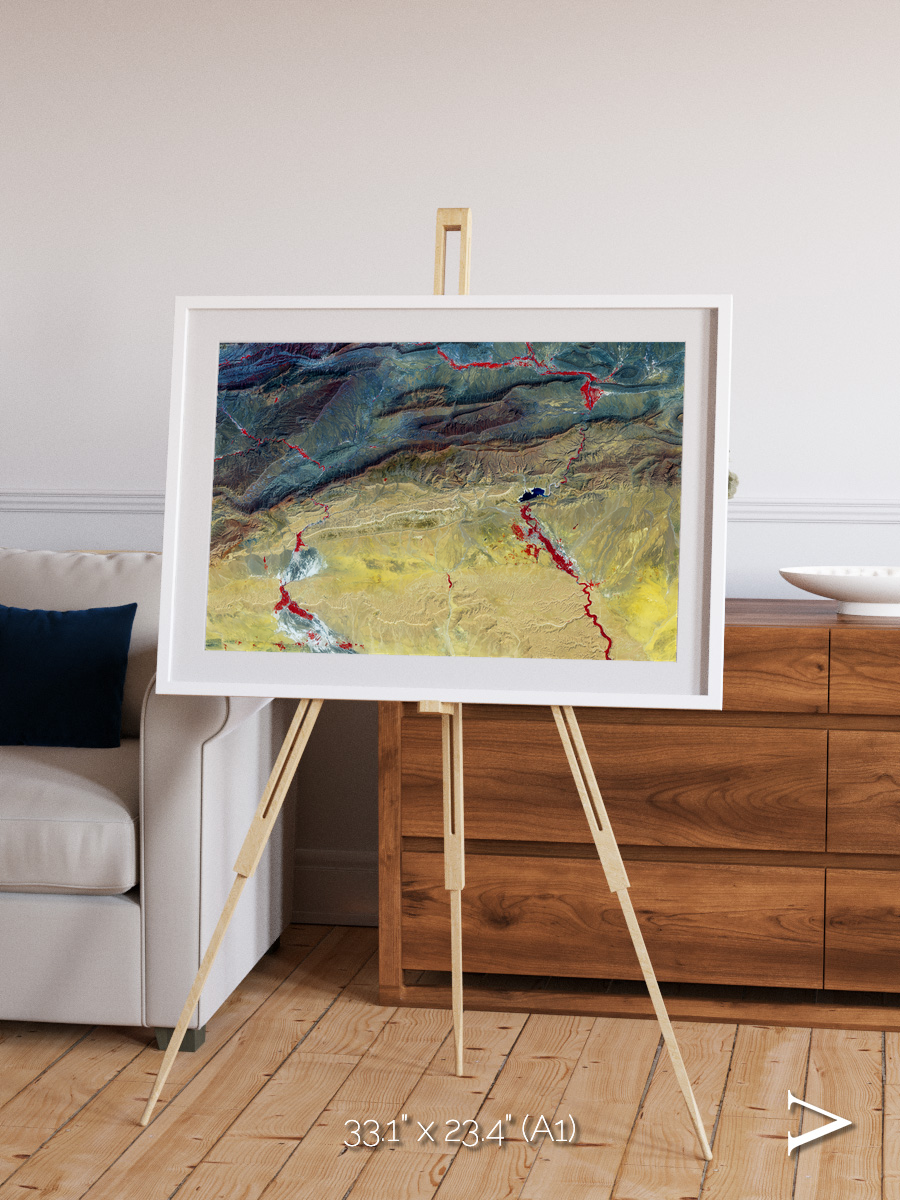Crimson Veins, Atlas Mountains Framed & Mounted Print
