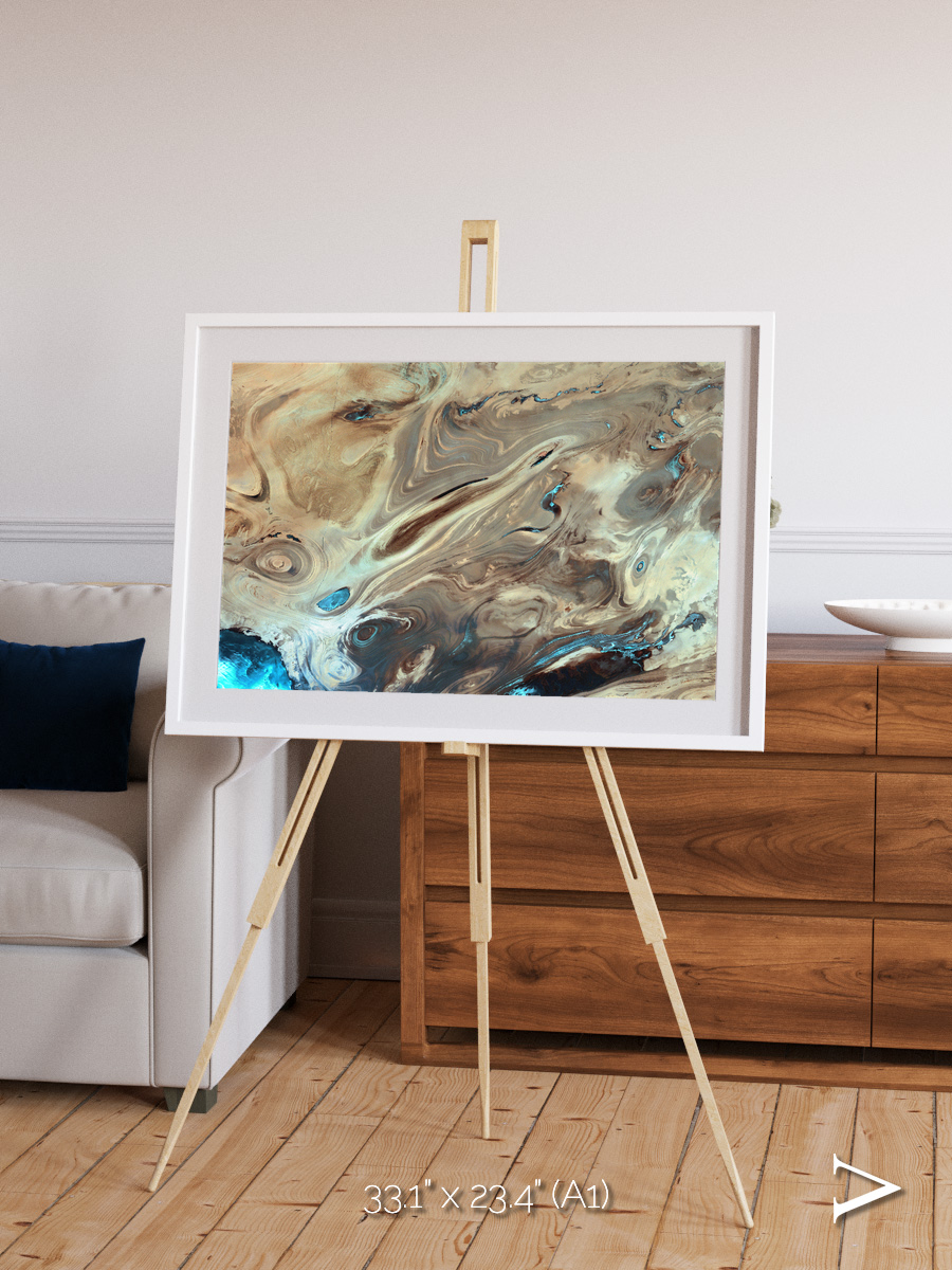 Saline Patterns, Dasht-e Kevir Framed & Mounted Print