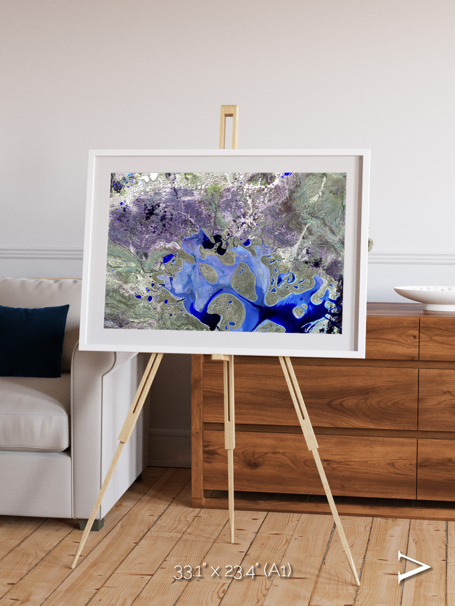 Lake Lines, Lake Carnegie Framed & Mounted Print