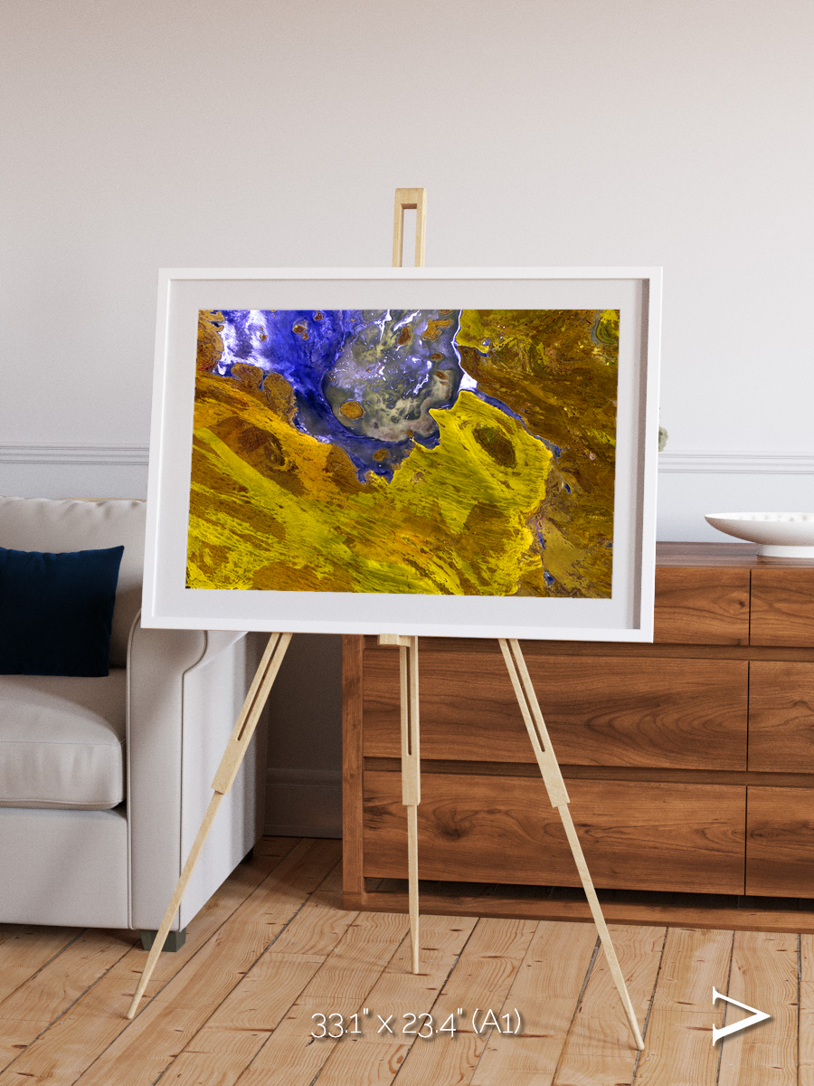 Saline Patterns, Lake Disappointment Framed & Mounted Print