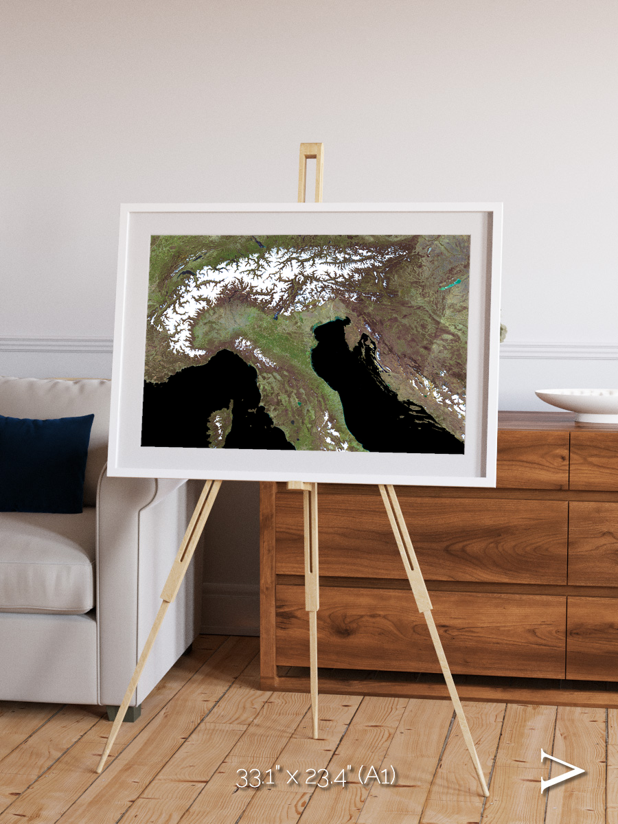 Tidal Patterns, Mediterranean Sea Framed & Mounted Print