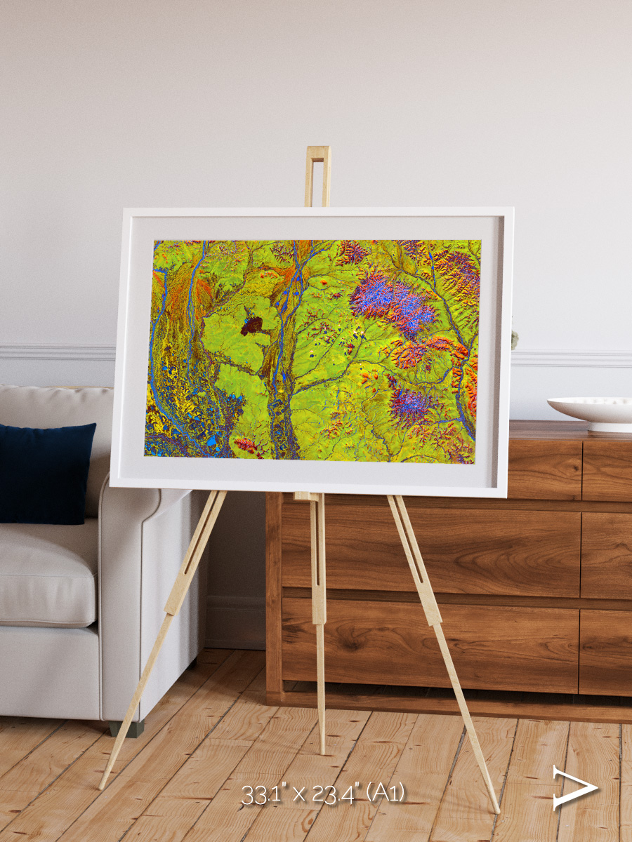 Glacial Ribbons, Chaunskaya Bay Framed & Mounted Print