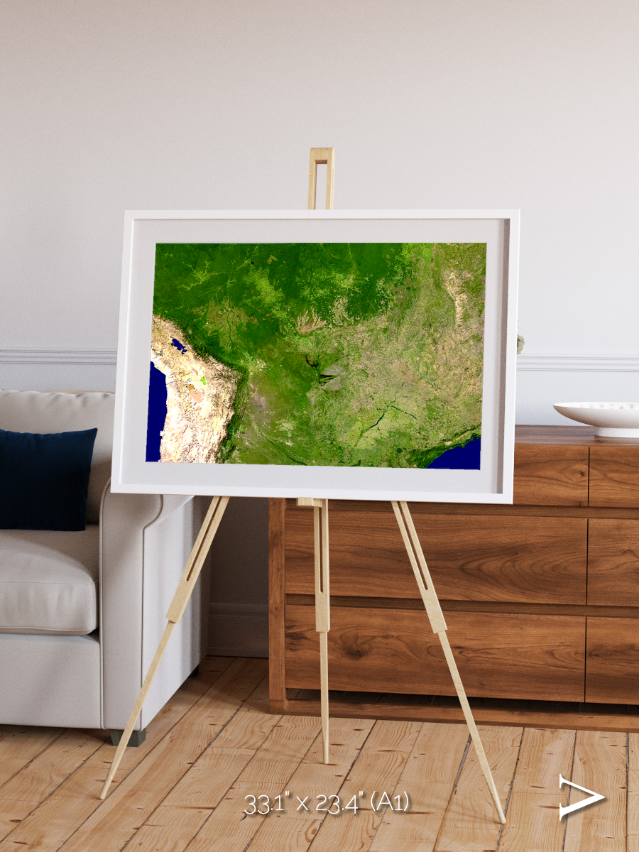 Ribbon River, South America Framed & Mounted Print
