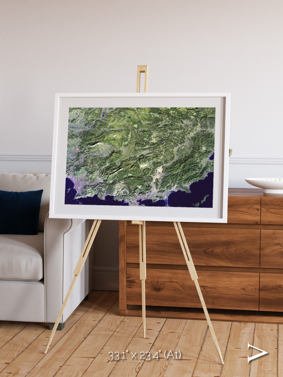 Bay and Shore, Southern Coast of France Framed & Mounted Print