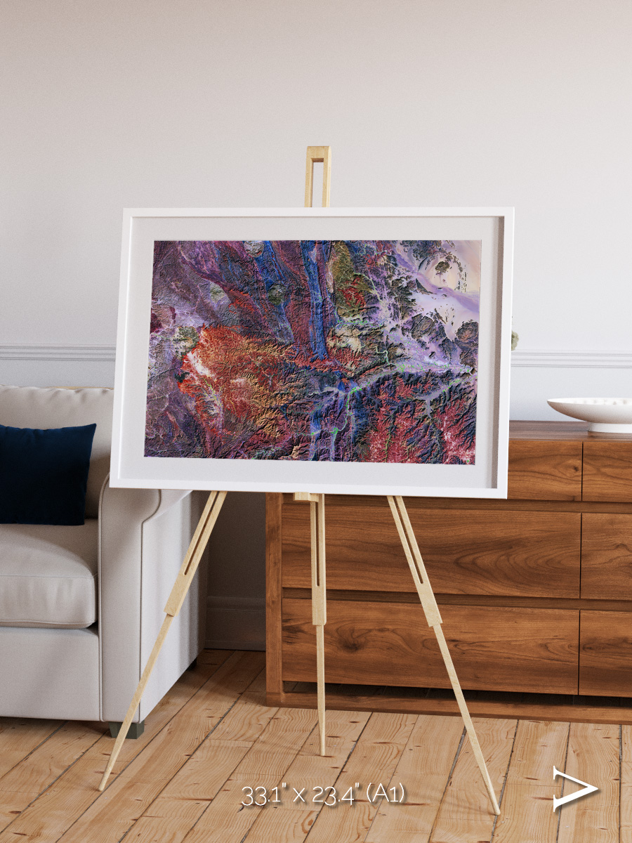 Geologic Tapestry, Asharah Fault Zone Framed & Mounted Print