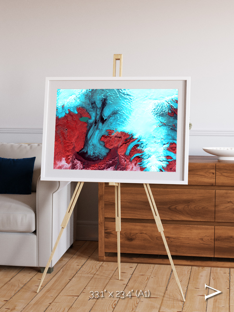 Polar Flow, Vatnajokull Glacier Ice Cap Framed & Mounted Print