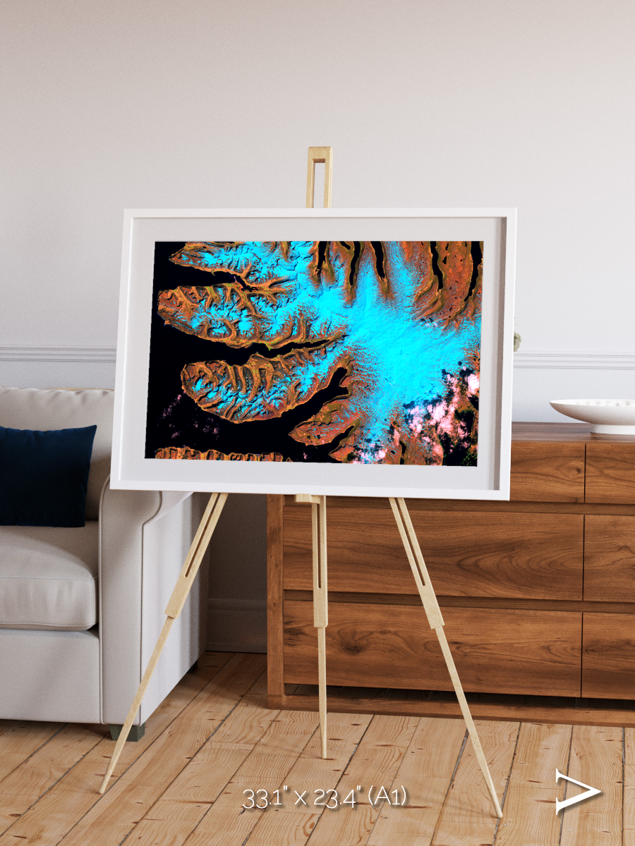 Frozen Currents, West Fjords Framed & Mounted Print