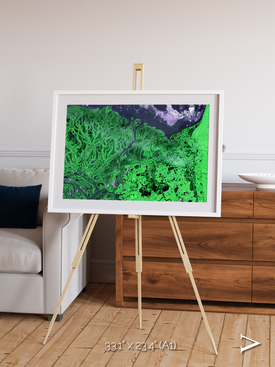 Polar Flow, Yukon Delta Framed & Mounted Print