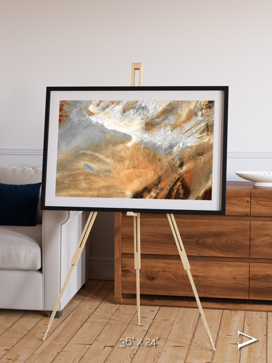 Etched Sands, Algerian Sahara Framed & Mounted Print