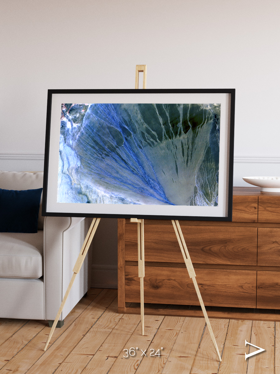 Sunlit Dunes, Alluvial Fan Framed & Mounted Print