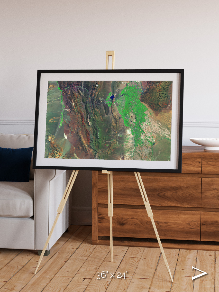 Channel Lines, Barreal Blanco Framed & Mounted Print