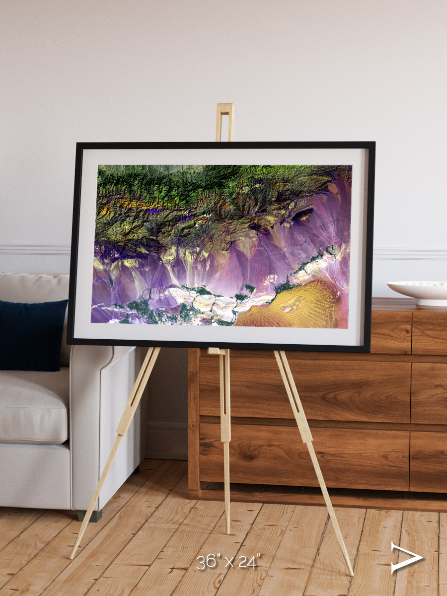 Saline Patterns, Bogda Mountains Framed & Mounted Print